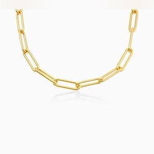 Paper clip chain necklace | Gold